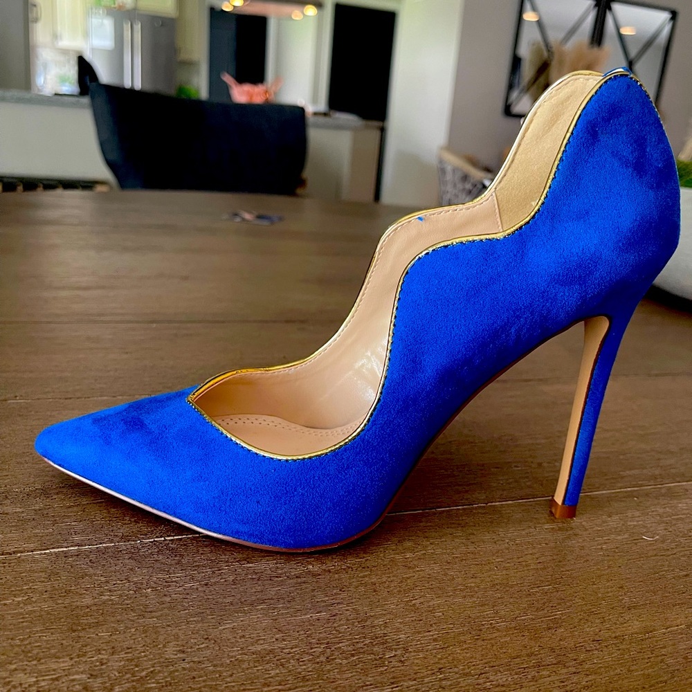 Cobalt Blue Suede Stiletto heels
